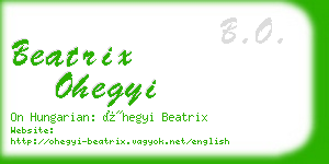 beatrix ohegyi business card